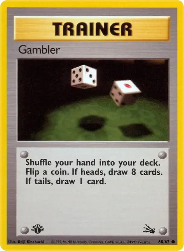 Gambler [1st Edition] - Pokemon Fossil #60