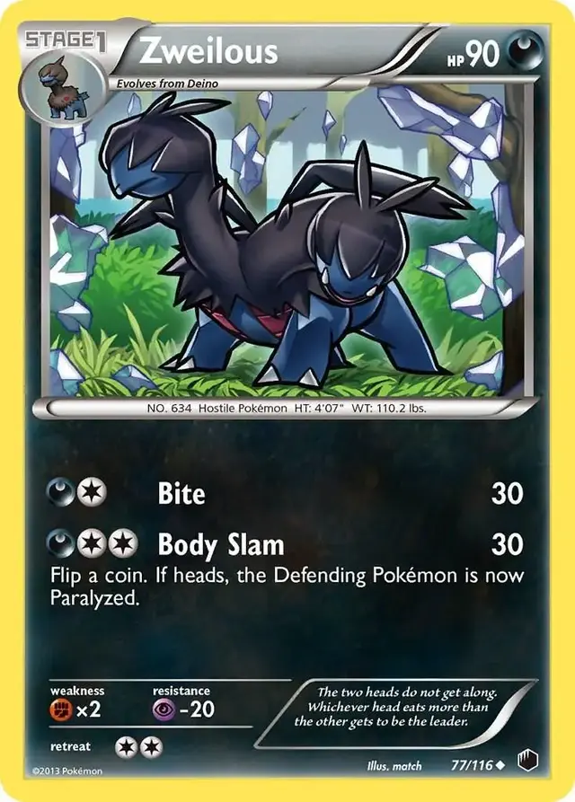 Zweilous - Pokemon Plasma Freeze #77