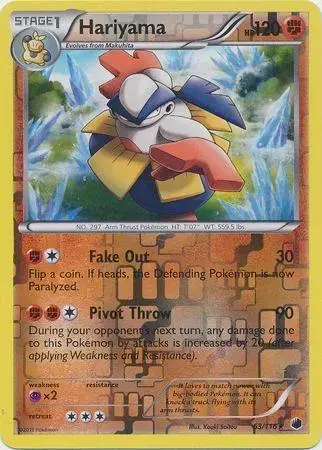 Hariyama [Reverse Holo] - Pokemon Plasma Freeze #63