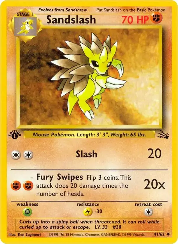 Sandslash [1st Edition] - Pokemon Fossil #41