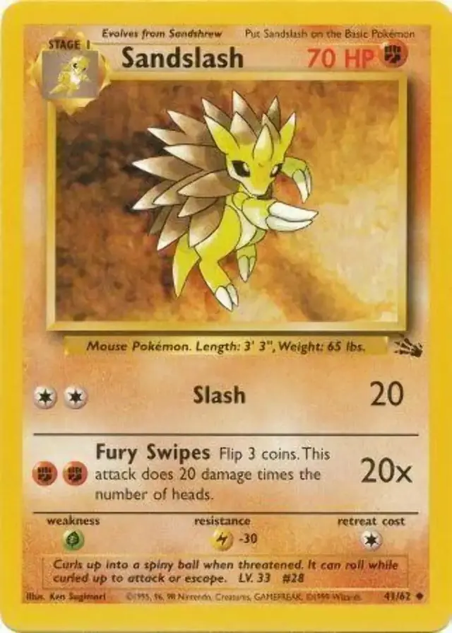 Sandslash - Pokemon Fossil #41