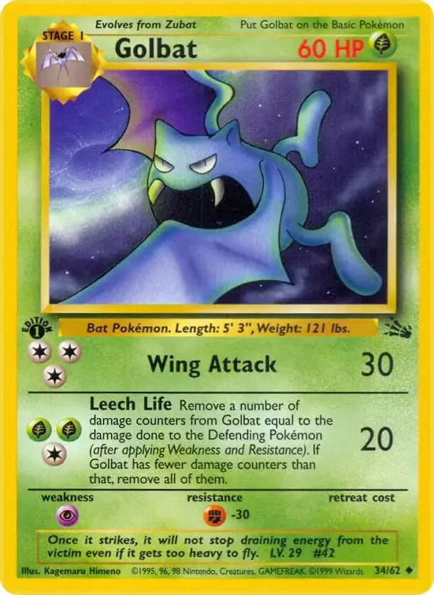Golbat [1st Edition] - Pokemon Fossil #34