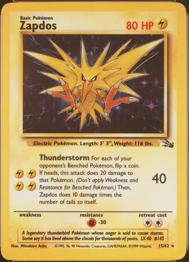 Zapdos [Corrected] - Pokemon Fossil #15