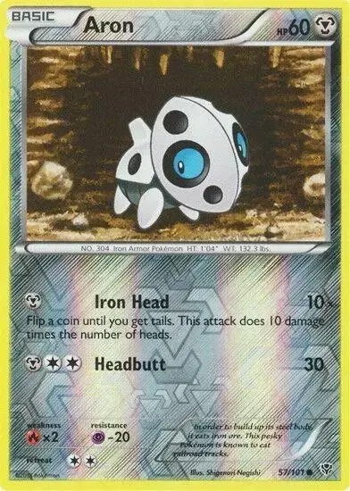 Aron [Reverse Holo] - Pokemon Plasma Blast #57