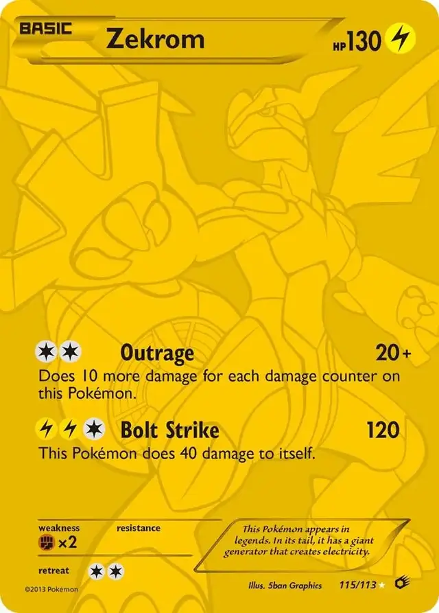 Pokemon Legendary Treasures set - most valuable card artwork (Zekrom)