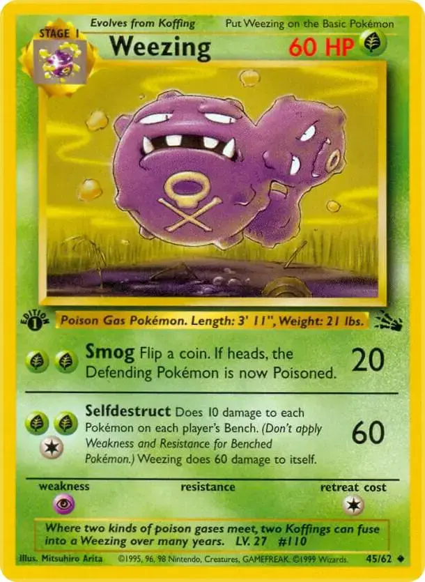 Weezing [1st Edition] - Pokemon Fossil #45