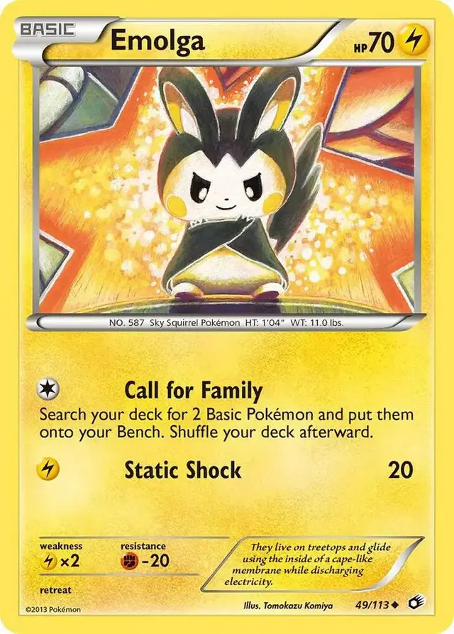 Emolga [Reverse Holo] - Pokemon Legendary Treasures #49