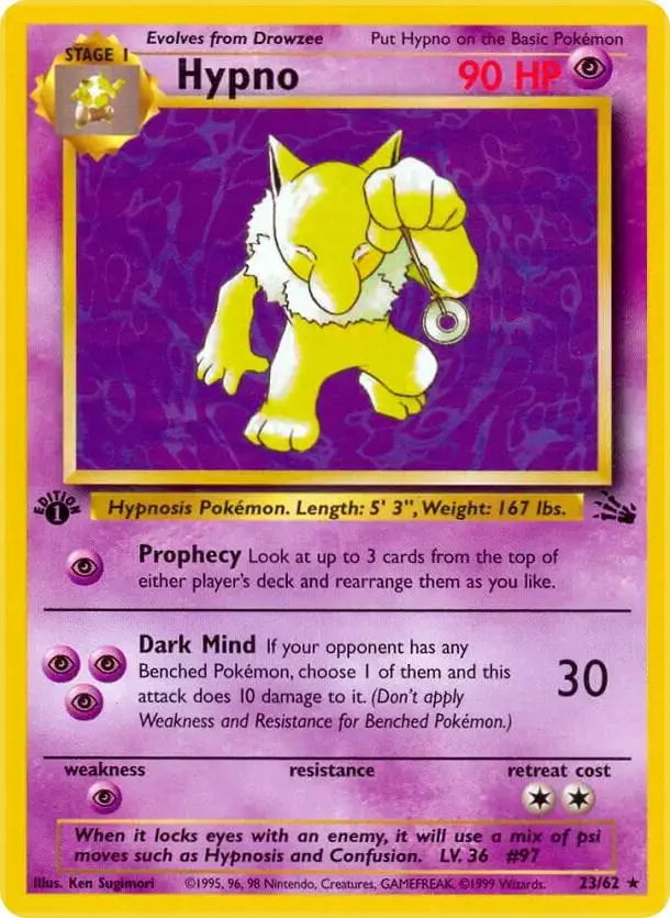 Hypno [1st Edition] - Pokemon Fossil #23