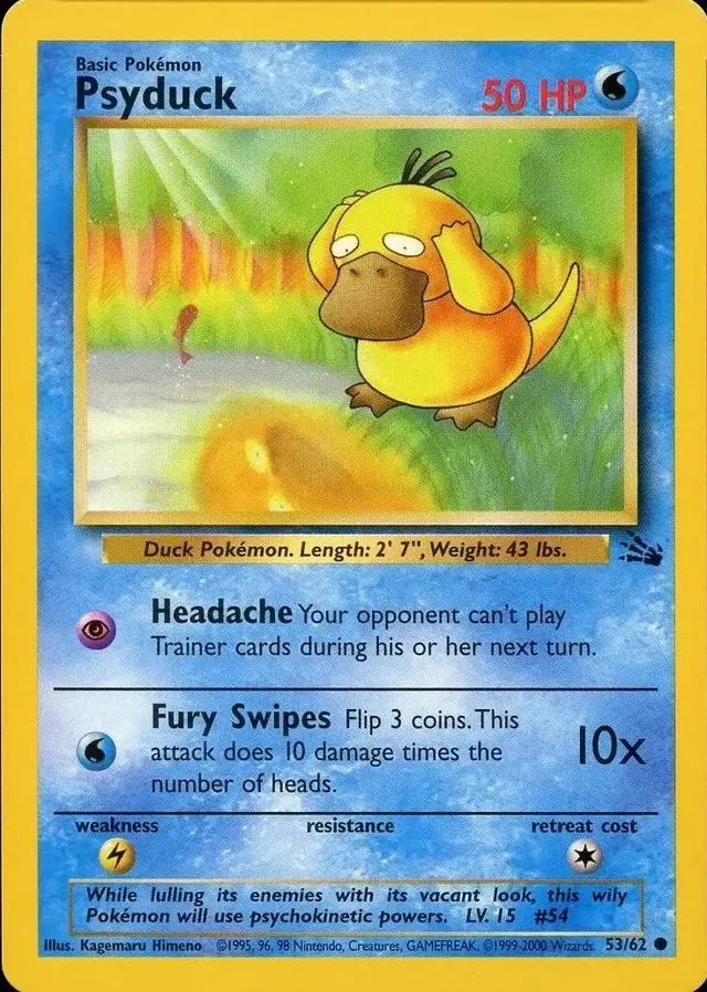 Psyduck [1999-2000] - Pokemon Fossil #53