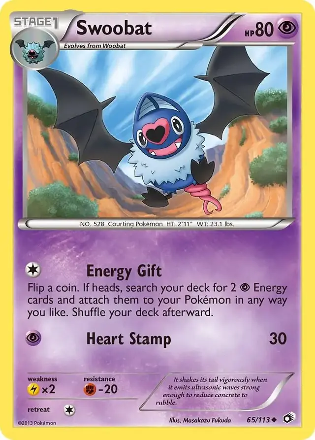 Swoobat - Pokemon Legendary Treasures #65