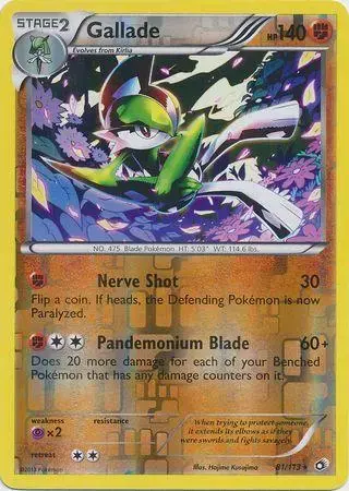 Gallade [Reverse Holo] - Pokemon Legendary Treasures #81