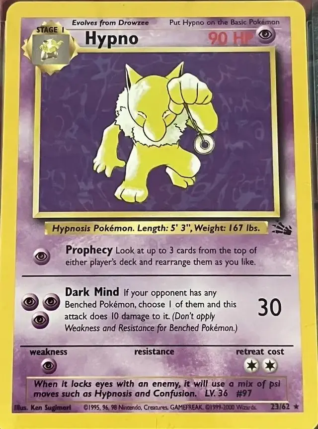 Hypno [1999-2000] - Pokemon Fossil #23
