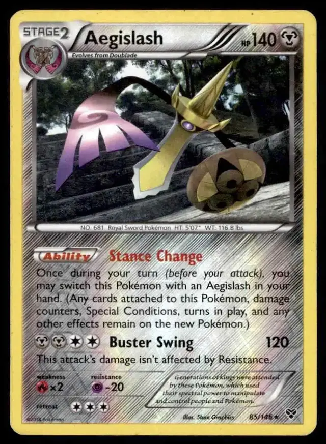 Aegislash [Reverse Holo] - Pokemon XY #85