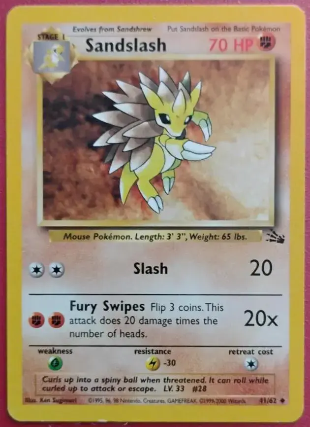 Sandslash [1999-2000] - Pokemon Fossil #41