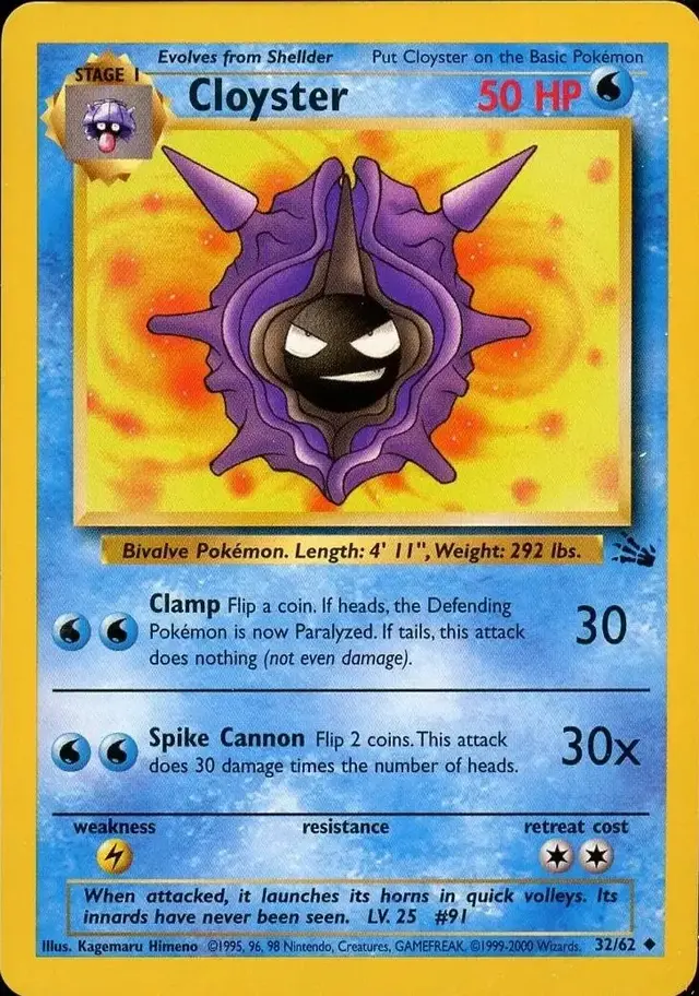 Cloyster [1999-2000] - Pokemon Fossil #32