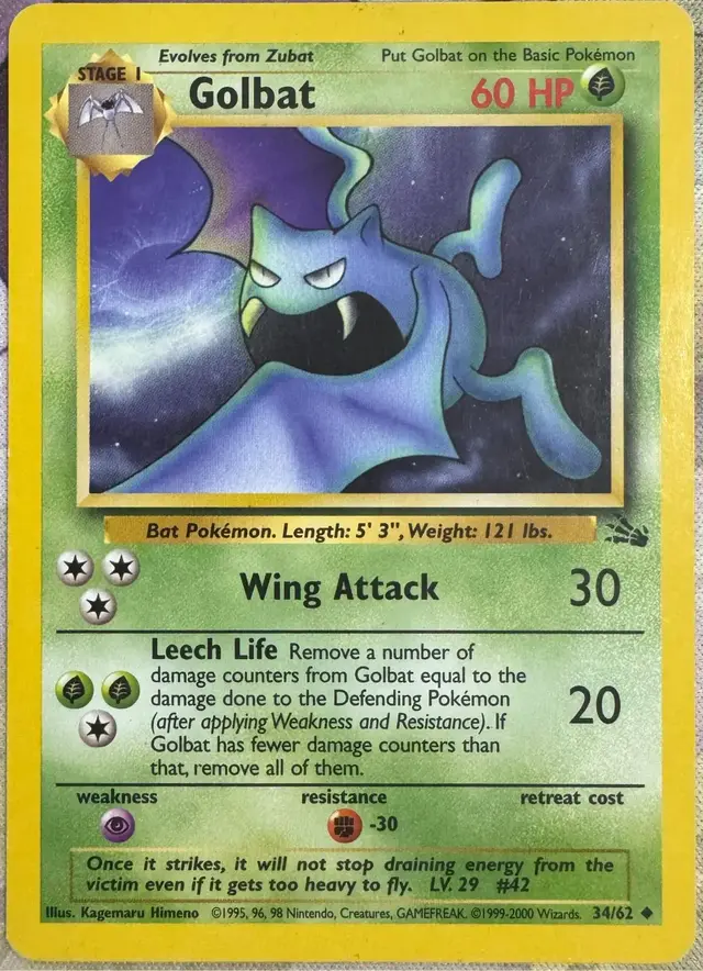 Golbat [1999-2000] - Pokemon Fossil #34