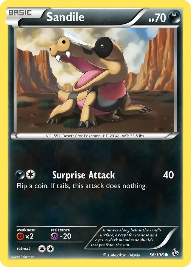 Sandile - Pokemon Flashfire #56