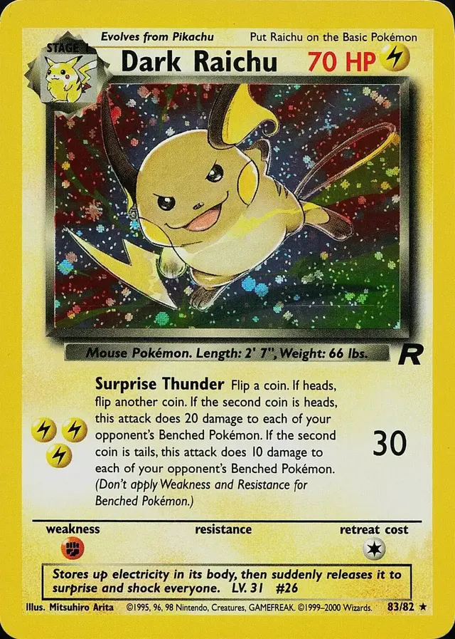 Dark Raichu #83 - Pokemon Team Rocket