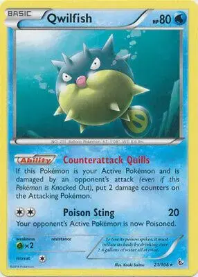 Qwilfish [Reverse Holo] - Pokemon Flashfire #21