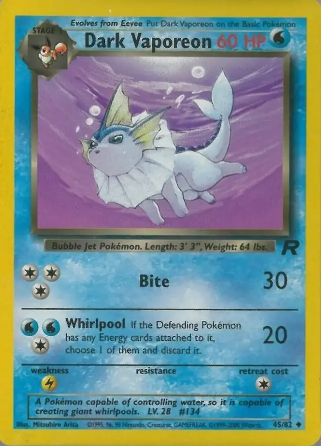 Dark Vaporeon - Pokemon Team Rocket #45
