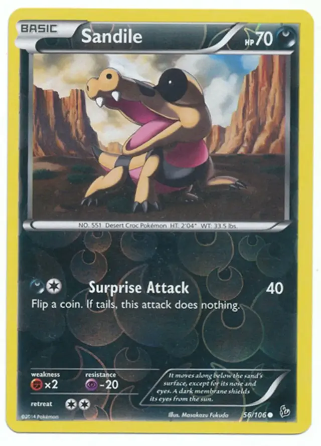 Sandile [Reverse Holo] - Pokemon Flashfire #56
