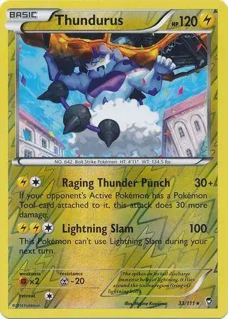 Thundurus [Reverse Holo] - Pokemon Furious Fists #33