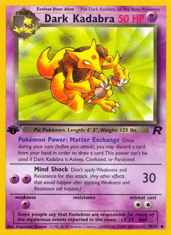 Dark Kadabra [1st Edition] - Pokemon Team Rocket #39