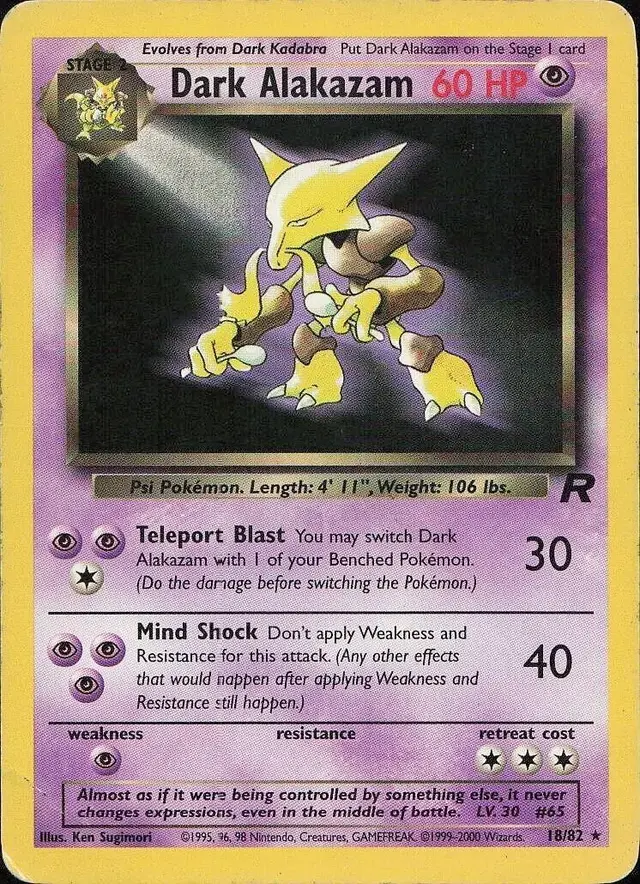 Dark Alakazam - Pokemon Team Rocket #18