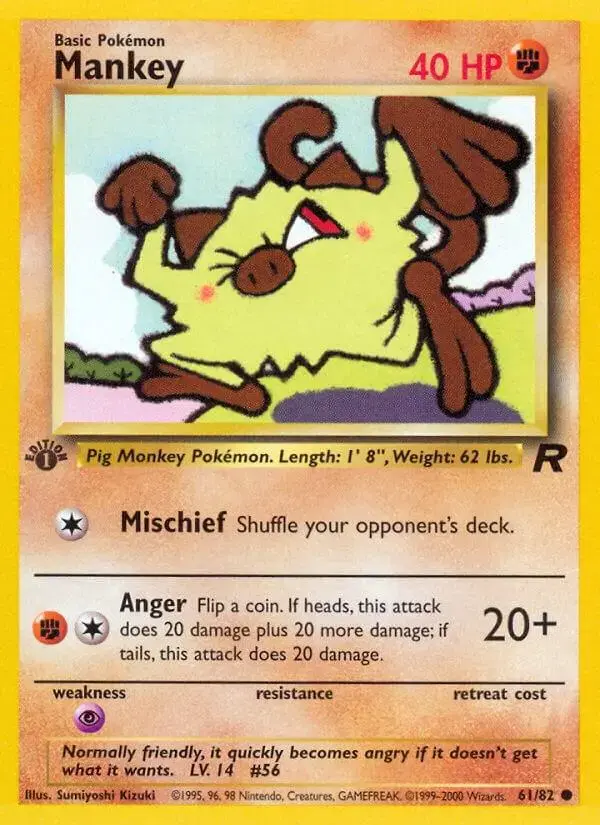 Mankey [1st Edition] - Pokemon Team Rocket #61