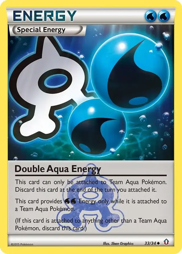 Double Aqua Energy - Pokemon Double Crisis #33