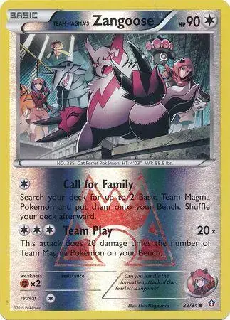 Team Magma's Zangoose [Reverse Holo] - Pokemon Double Crisis #22