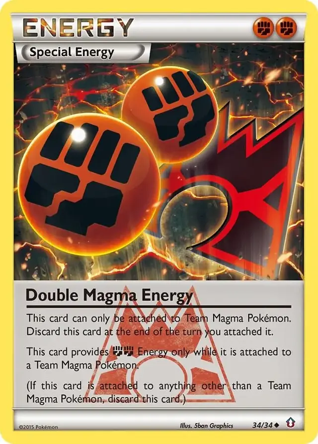 Double Magma Energy - Pokemon Double Crisis #34