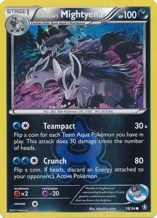 Team Aqua's Mightyena [Reverse Holo] - Pokemon Double Crisis #18