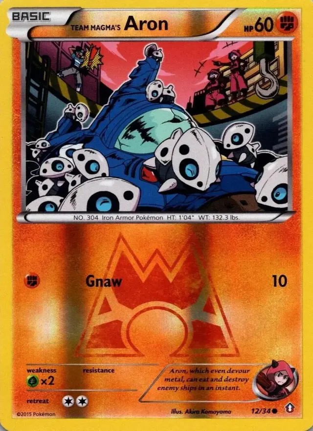 Team Magma's Aron [Reverse Holo] - Pokemon Double Crisis #12