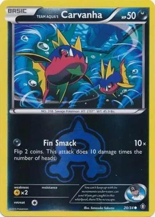 Team Aqua's Carvanha [Reverse Holo] - Pokemon Double Crisis #20