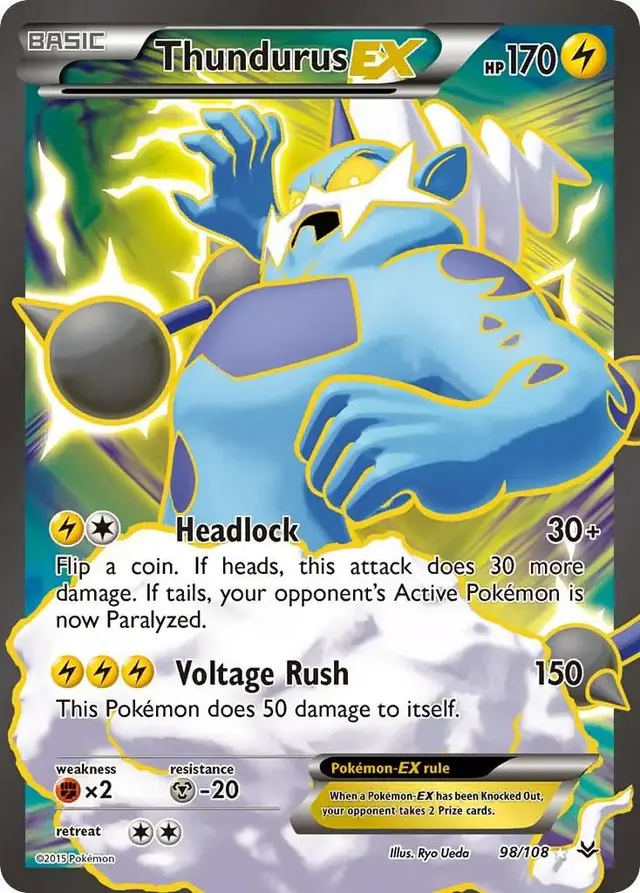 Thundurus EX - Pokemon Roaring Skies #98