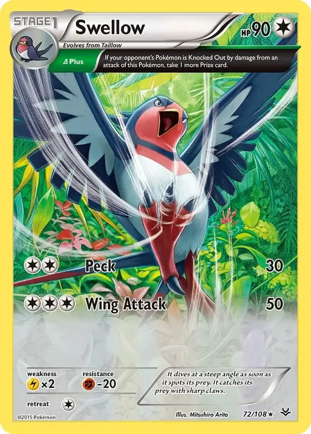 Swellow - Pokemon Roaring Skies #72