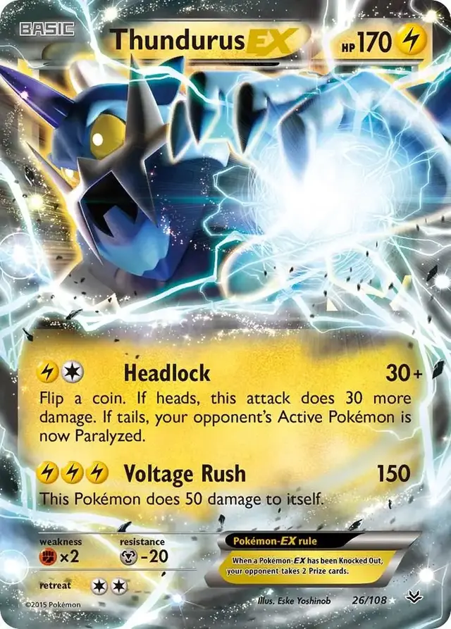 Thundurus EX - Pokemon Roaring Skies #26