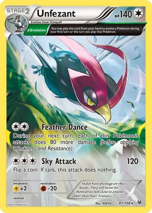 Unfezant - Pokemon Roaring Skies #81