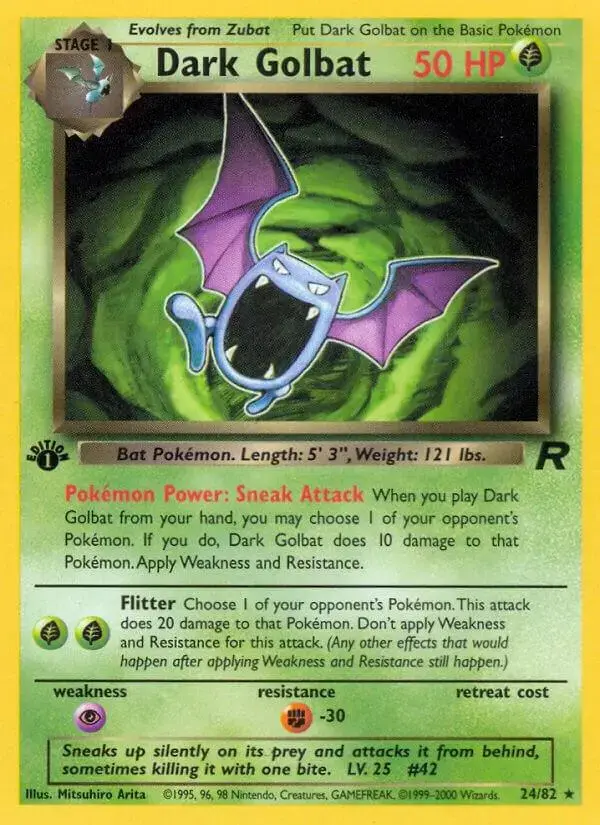 Dark Golbat [1st Edition] - Pokemon Team Rocket #24