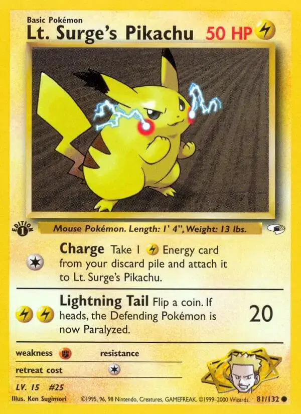 Lt. Surge's Pikachu [1st Edition] - Pokemon Gym Heroes #81