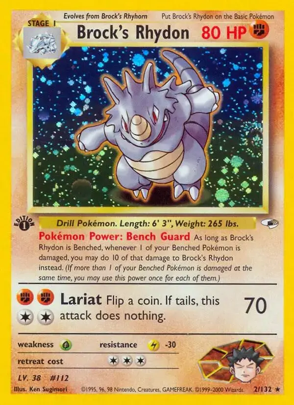 Brock's Rhydon [1st Edition] - Pokemon Gym Heroes #2