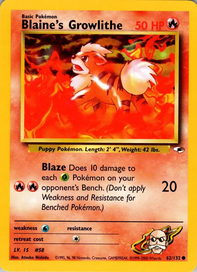 Blaine's Growlithe - Pokemon Gym Heroes #62