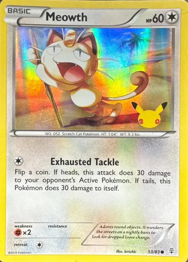 Meowth [20th Anniversary Stamp] - Pokemon Generations #53