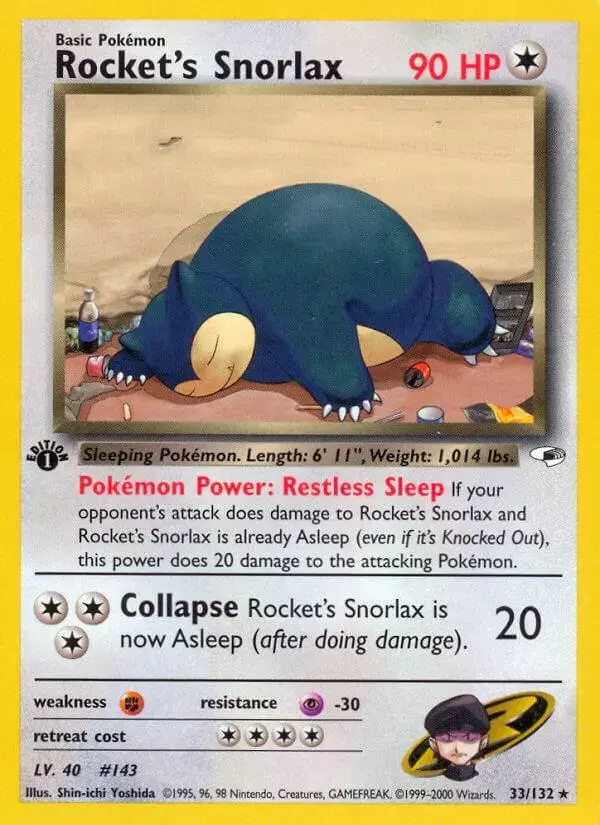 Rocket's Snorlax [1st Edition] - Pokemon Gym Heroes #33