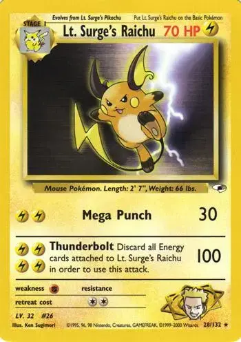 Lt. Surge's Raichu - Pokemon Gym Heroes #28