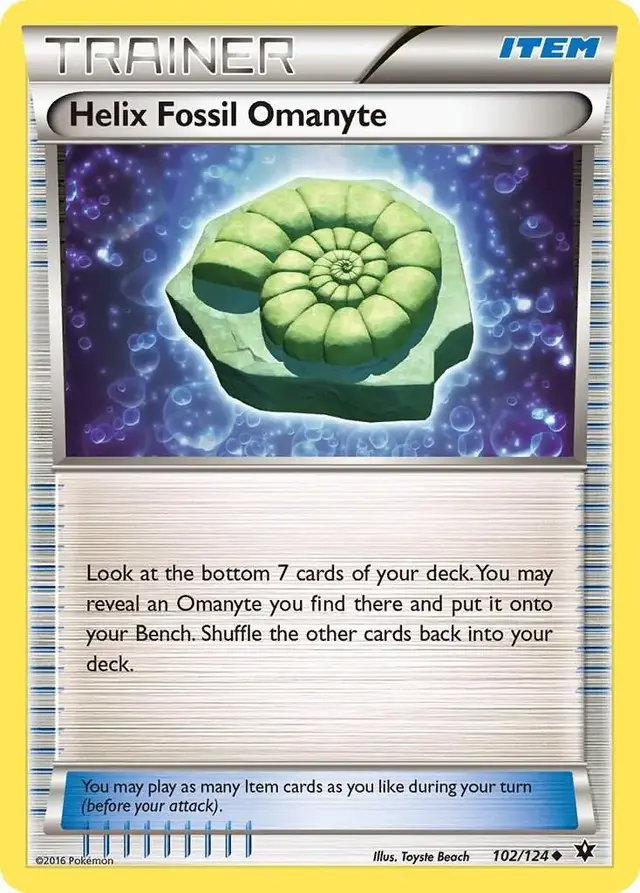 Helix Fossil Omanyte - Pokemon Fates Collide #102