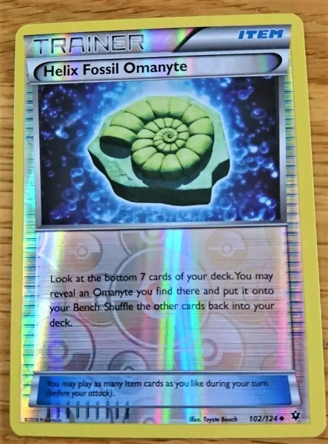 Helix Fossil Omanyte [Reverse Holo] - Pokemon Fates Collide #102