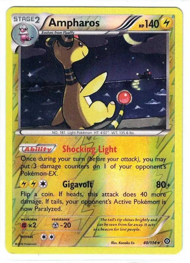 Ampharos [Reverse Holo] - Pokemon Steam Siege #40