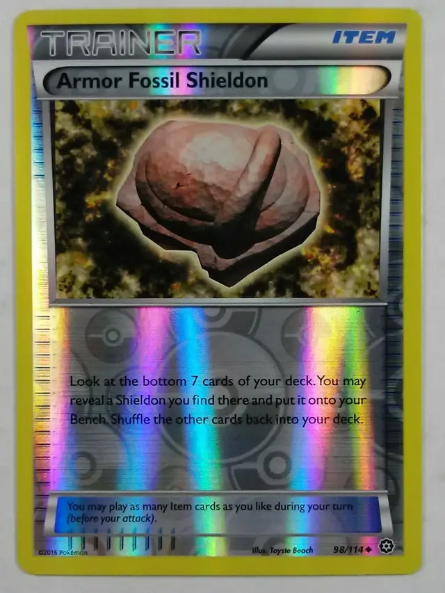Armor Fossil Shieldon [Reverse Holo] - Pokemon Steam Siege #98